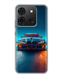 Чохол для Infinix Smart 7 з картинкою «BMW — вогні неону»