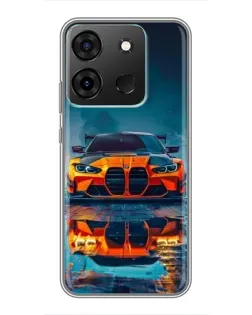 Чохол для Infinix Smart 7 з картинкою «BMW — золота емблема»