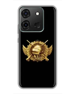 Чехол для Infinix Smart 7 с картинкой «PUBG — оранжевый градиент»