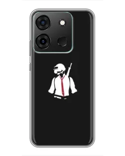 Чехол для Infinix Smart 7 с картинкой «PUBG — силуэт воина»