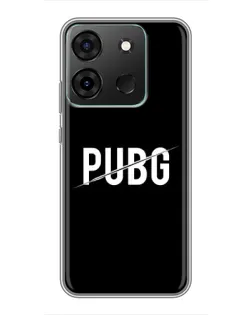 Чехол для Infinix Smart 7 с картинкой «PUBG — белый логотип»