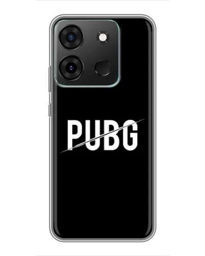 Чехол для Infinix Smart 7 с картинкой «PUBG — белый логотип»