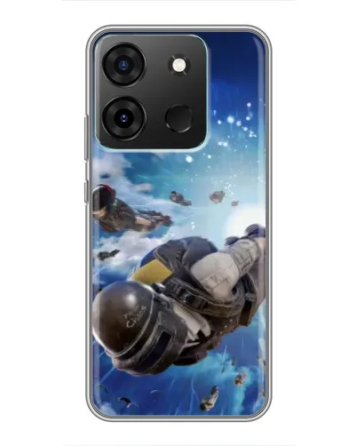 Чехол для Infinix Smart 7 с картинкой «Десант PUBG — прыжок»