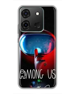 Чехол для Infinix Smart 7 с картинкой «Красный импостер — макро»