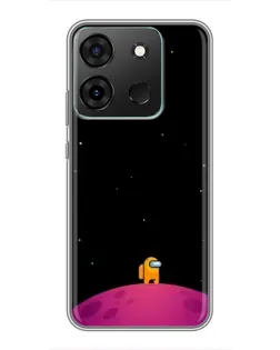 Чехол для Infinix Smart 7 с картинкой «Одинокий герой на планете»