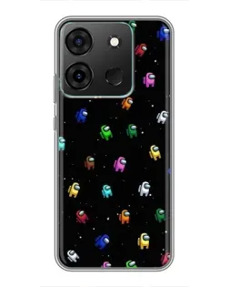 Чехол для Infinix Smart 7 с картинкой «Экипаж Among Us»