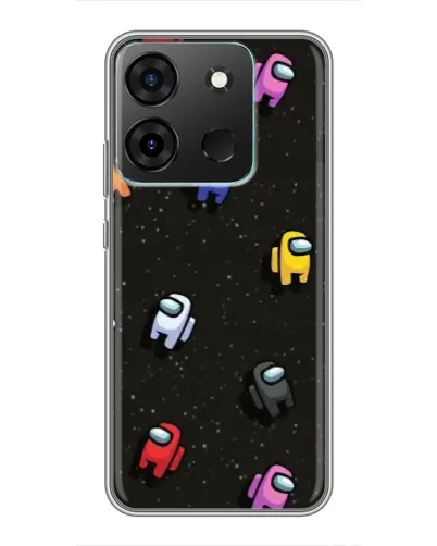 Чехол для Infinix Smart 7 с картинкой «Космический паттерн Among Us»