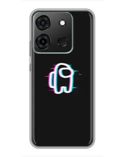 Чехол для Infinix Smart 7 с картинкой «Among Us неон»