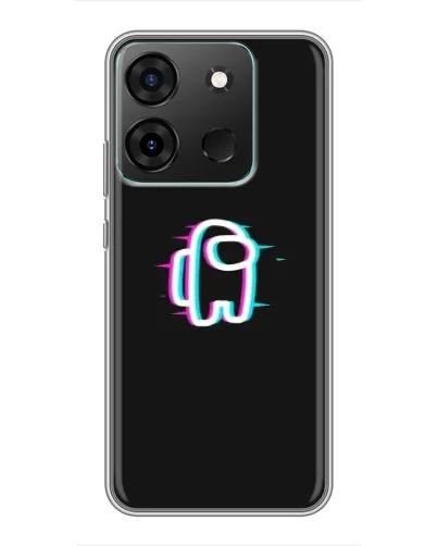 Чехол для Infinix Smart 7 с картинкой «Among Us неон»