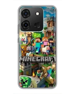 Чехол для Infinix Smart 7 с картинкой «Замок Minecraft»