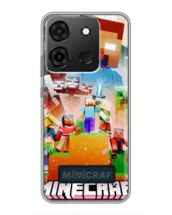 Чехол для Infinix Smart 7 с картинкой «Minecraft герои игры»
