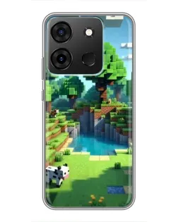 Чехол для Infinix Smart 7 с картинкой «Minecraft летний день»
