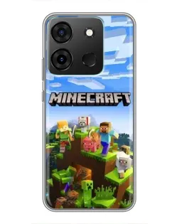 Чехол для Infinix Smart 7 с картинкой «Minecraft классический мир»
