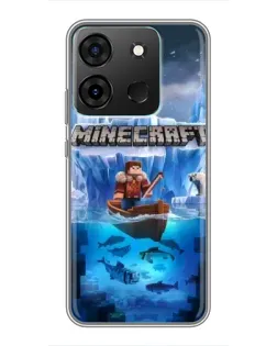 Чехол для Infinix Smart 7 с картинкой «Minecraft ледяной мир»