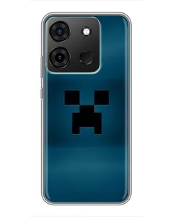 Чехол для Infinix Smart 7 с картинкой «Крипер текстура»