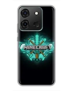 Чехол для Infinix Smart 7 с картинкой «Minecraft Diamond лого»