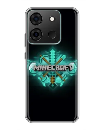 Чехол для Infinix Smart 7 с картинкой «Minecraft Diamond лого» Чехол для Infinix Smart 7 с картинкой «Minecraft Diamond лого»