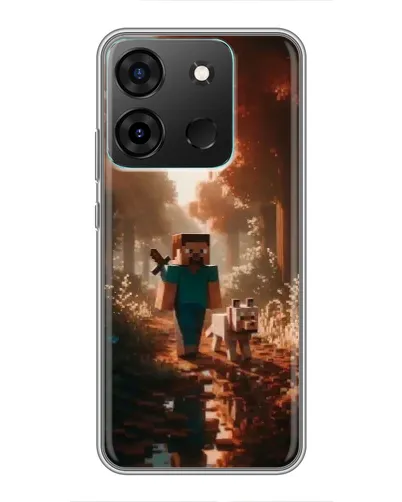 Чехол для Infinix Smart 7 с картинкой «Стив в лесу» Чехол для Infinix Smart 7 с картинкой «Стив в лесу»