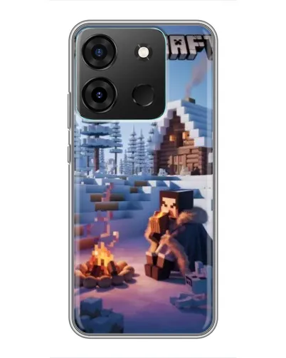 Чехол для Infinix Smart 7 с картинкой «Зимний Minecraft» Чехол для Infinix Smart 7 с картинкой «Зимний Minecraft»