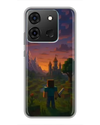 Чехол для Infinix Smart 7 с картинкой «Стив у башни» Чехол для Infinix Smart 7 с картинкой «Стив у башни»