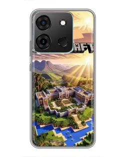 Чехол для Infinix Smart 7 с картинкой «Minecraft панорама»