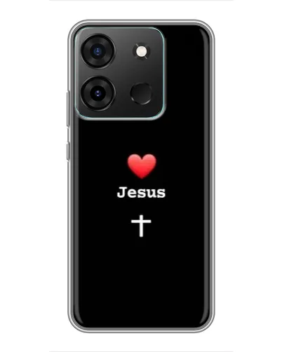 Чехол для Infinix Smart 7 с картинкой «Сердце - Jesus»