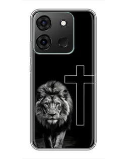 Чохол для Infinix Smart 7 з картинкою «Лев та Хрест»