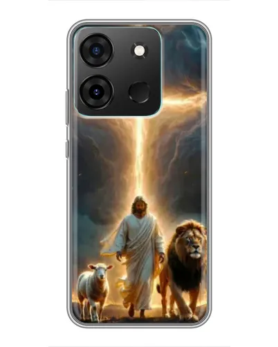 Чехол для Infinix Smart 7 с картинкой «Лев Иуды и Свет»