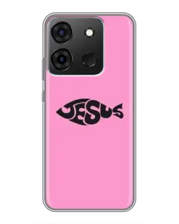 Чехол для Infinix Smart 7 с картинкой «Розовый символ  Jesus»