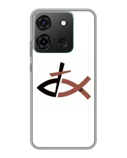 Чехол для Infinix Smart 7 с картинкой «Рыба и крест»
