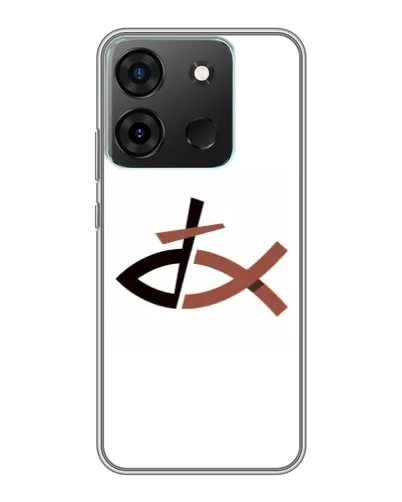 Чехол для Infinix Smart 7 с картинкой «Рыба и крест»