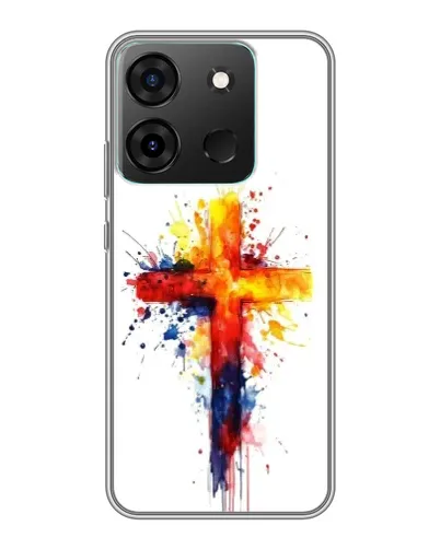 Чехол для Infinix Smart 7 с картинкой «Акварельный крест»