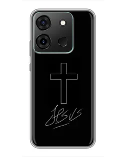 Чехол для Infinix Smart 7 с картинкой «Графический крест Jesus» Чехол для Infinix Smart 7 с картинкой «Графический крест Jesus»