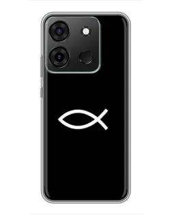Чехол для Infinix Smart 7 с картинкой «Символ рыбы Jesus» Чехол для Infinix Smart 7 с картинкой «Символ рыбы Jesus»