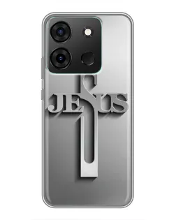 Чехол для Infinix Smart 7 с картинкой «Металлический крест Jesus» Чехол для Infinix Smart 7 с картинкой «Металлический крест Jesus»