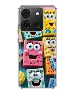 Чехол для Infinix Smart 7 с картинкой «Цветные губки»