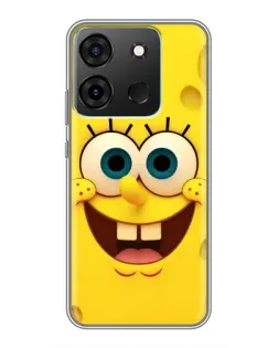 Чехол для Infinix Smart 7 с картинкой «Губка Боб улыбка»