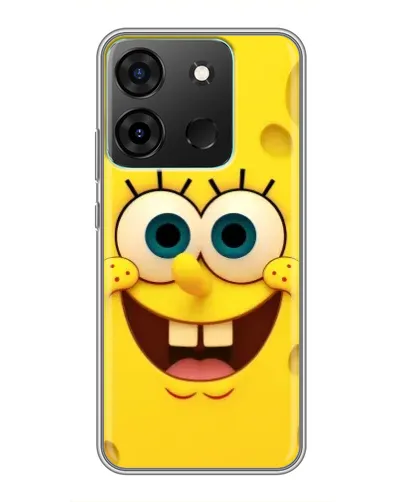 Чехол для Infinix Smart 7 с картинкой «Губка Боб улыбка»