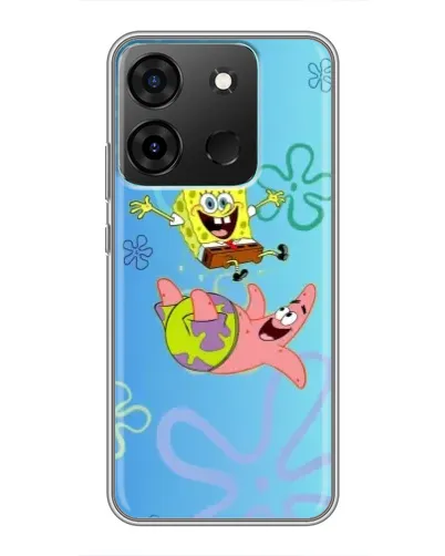 Чехол для Infinix Smart 7 с картинкой «Спанч Боб и Патрик»