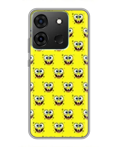 Чехол для Infinix Smart 7 с картинкой «Паттерн Губка Боб»
