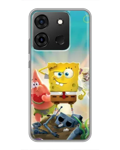 Чехол для Infinix Smart 7 с картинкой «Спанч Боб победитель»