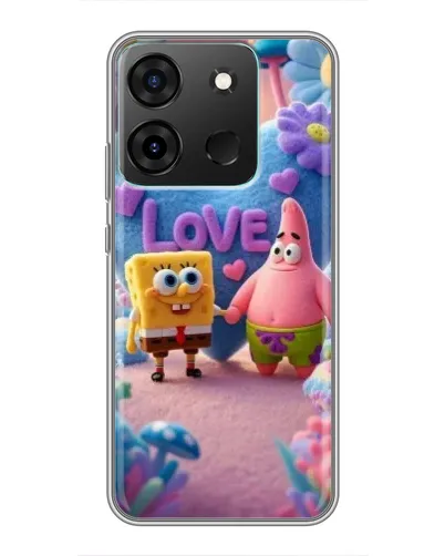 Чехол для Infinix Smart 7 с картинкой «Губка Боб Патрик»