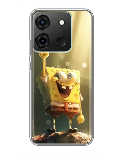 Чехол для Infinix Smart 7 с картинкой «Сияющий Спанч Боб»