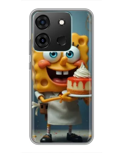Чехол для Infinix Smart 7 с картинкой «Повар Спанч Боб»