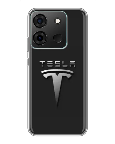 Чохол для Infinix Smart 7 з картинкою «Сталевий логотип Tesla»
