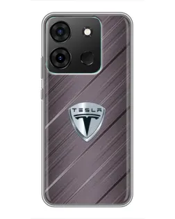 Чохол для Infinix Smart 7 з картинкою «Металева текстура Tesla»