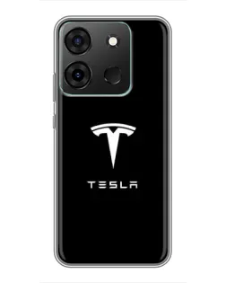 Чохол для Infinix Smart 7 з картинкою «Tesla White Logo»
