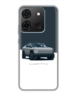 Чохол для Infinix Smart 7 з картинкою «Сріблястий Cybertruck Tesla»