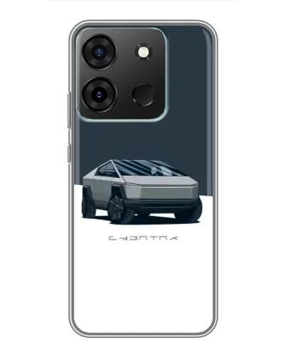 Чохол для Infinix Smart 7 з картинкою «Сріблястий Cybertruck Tesla»