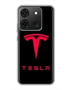 Чохол для Infinix Smart 7 з картинкою «Tesla Red Logo»